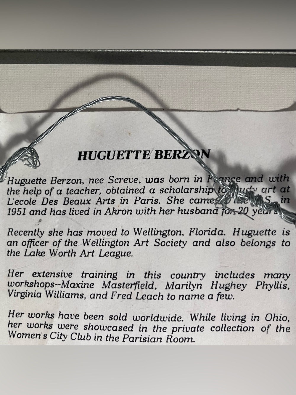 HUGUETTE BERZON French-American ARTIST / Small Framed Print / THE OFFERING - Picture 6 of 8